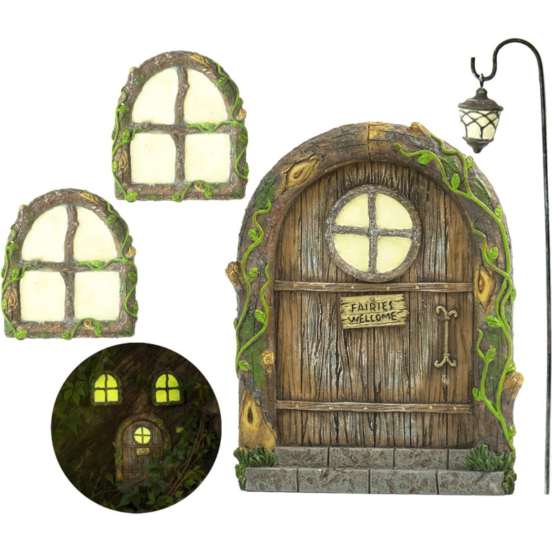 Decoracion de puerta y ventanas de hadas | Decoracion de fantasia para jardin o exteriores