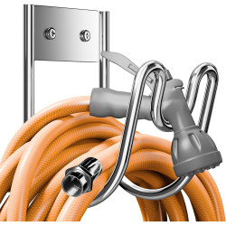 Soporte de manguera de jardín | Para pared y resistente para extensiones de manguera