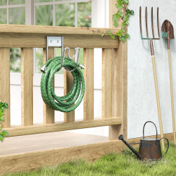 Soporte de manguera de jardín | Para pared y resistente para extensiones de manguera