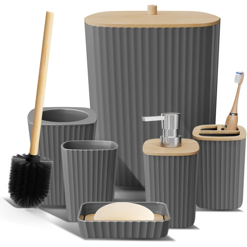 Clara Clark Juego de baño | Juego de baño completo de 6 piezas