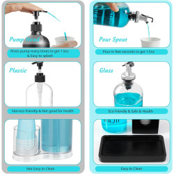 Dispensador de enjuague bucal | Bandeja de madera facil de limpiar