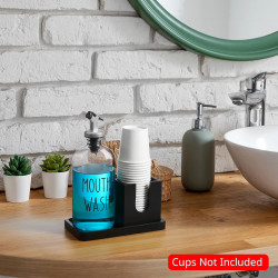 Dispensador de enjuague bucal | Bandeja de madera facil de limpiar