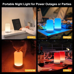 FRIDEKO HOME Paquete de 2 lámparas de noche | Recargable y color personalizable