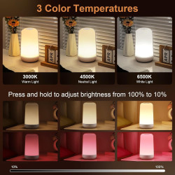 FRIDEKO HOME Paquete de 2 lámparas de noche | Recargable y color personalizable