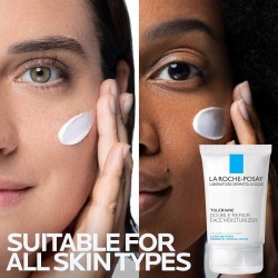 Crema hidratante facial de doble reparación, crema hidratante diaria con ceramidas y niacinamida para todo tipo de pie