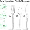 Cubiertos de plástico | Cubiertos de plastico resistente y desechable para fiestas o viajes
