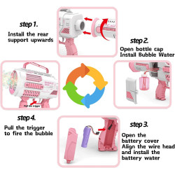 Pistola de burbujas automática Gatling | Perfecta para fiestas de cumpleaños