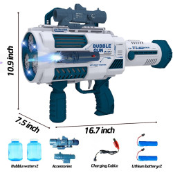 Pistola de burbujas automática Gatling | Perfecta para fiestas de cumpleaños