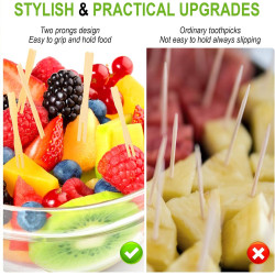 400 tenedores de bambú para aperitivos | Tnedores desechables echos de bambu