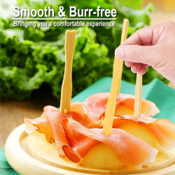 400 tenedores de bambú para aperitivos | Tnedores desechables echos de bambu