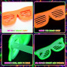 Mega-L - 12 lentes que brillan en la oscuridad | Lentes neon que brillan con luz negra