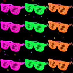 Mega-L - 12 lentes que brillan en la oscuridad | Lentes neon que brillan con luz negra