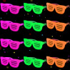 Mega-L - 12 lentes que brillan en la oscuridad | Lentes neon que brillan con luz negra