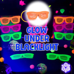 Mega-L - 12 lentes que brillan en la oscuridad | Lentes neon que brillan con luz negra