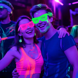 Mega-L - 12 lentes que brillan en la oscuridad | Lentes neon que brillan con luz negra