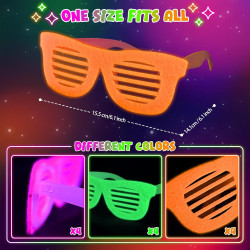 Mega-L - 12 lentes que brillan en la oscuridad | Lentes neon que brillan con luz negra