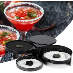 1 paquete de 3 niveles de barra de vidrio para cocteles | 3 niveles de cajas para sal, azucar y limon para cocteles y micheladas