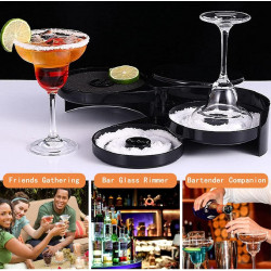 1 paquete de 3 niveles de barra de vidrio para cocteles | 3 niveles de cajas para sal, azucar y limon para cocteles y micheladas