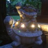 Estatuas solares de tortuga grande para jardín al aire libre para suculentas y 6 luces LED