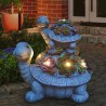 Estatuas solares de tortuga grande para jardín al aire libre para suculentas y 6 luces LED