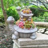 Estatuas solares de tortuga grande para jardín al aire libre para suculentas y 6 luces LED
