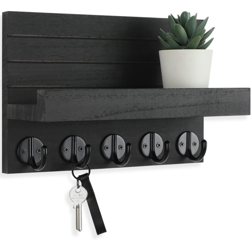 Llavero para pared, soporte decorativo para llaves estante con ganchos Llavero para pared, soporte decorativo para llaves estante con ganchos