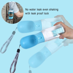 Botella de agua para perros con contenedor de alimentos | Botella para agua y alimento para perros en caso de viajes