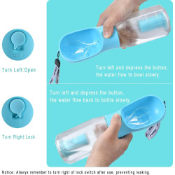 Botella de agua para perros con contenedor de alimentos | Botella para agua y alimento para perros en caso de viajes