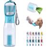 Botella de agua para perros con contenedor de alimentos | Botella para agua y alimento para perros en caso de viajes