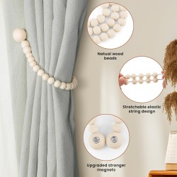Abrazaderas magnéticas para cortinas de cuentas de madera