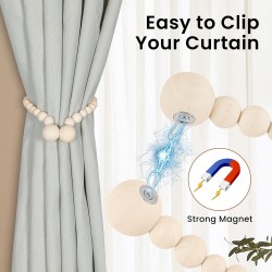 Abrazaderas magnéticas para cortinas de cuentas de madera