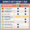 Bernie's OMG! Omegas masticables para perros | Masticables de Omega 3 para perros sabor salmon