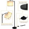 Lámpara de pie para sala de estar, lámpara de pie LED con 2 pantallas para dormitorio