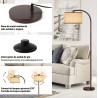 Lámpara de pie para sala de estar, lámpara de pie LED con 2 pantallas para dormitorio