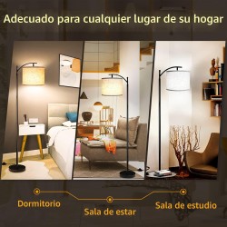 Lámpara de pie para sala de estar, lámpara de pie LED con 2 pantallas para dormitorio