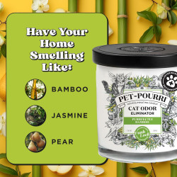 Pet-Pourri Purrfectly - Vela desodorante de bambú para mascotas | Vela desodorante para mascotas en interiores