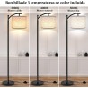 Lámpara de pie para sala de estar, lámpara de pie LED con 2 pantallas para dormitorio
