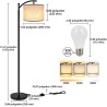 Lámpara de pie para sala de estar, lámpara de pie LED con 2 pantallas para dormitorio