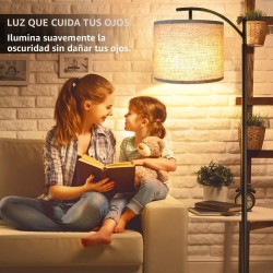 Lámpara de pie para sala de estar, lámpara de pie LED con 2 pantallas para dormitorio