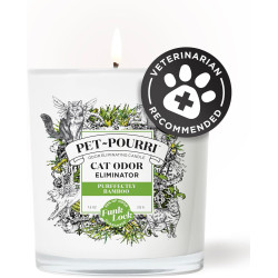 Pet-Pourri Purrfectly - Vela desodorante de bambú para mascotas | Vela desodorante para mascotas en interiores