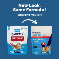 Vetnique Glandex - Golosinas masticables para mascotas | Ideal para la salud de la glándula anal de mascotas