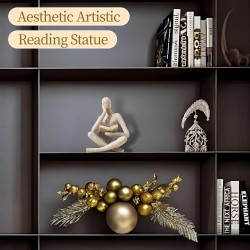 Estatua de pensador para decoración de estantería