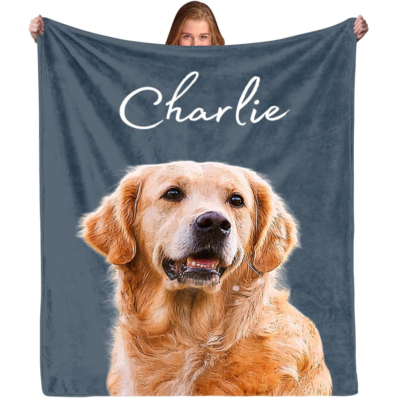 Pamaheart Mantas personalizadas con cara de perro | Manta personalizable con la cara de tu mascota
