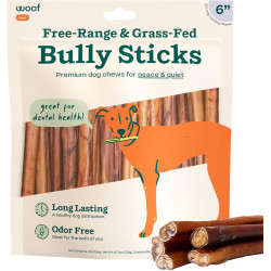 WOOF Bully Sticks - Golosinas para perros | Palitos masticables de larga duracion para perros
