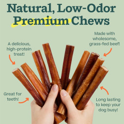 WOOF Bully Sticks - Golosinas para perros | Palitos masticables de larga duracion para perros