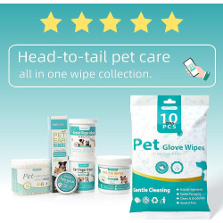 Toallitas limpiadoras de oídos para mascotas | Suaves y no toxicas para perros
