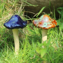 Danmu Decoración de jardín, 4 piezas de cerámica para jardín
