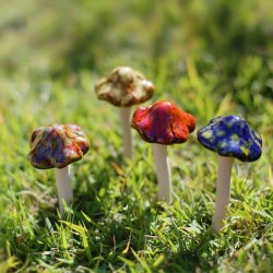 Danmu Decoración de jardín, 4 piezas de cerámica para jardín