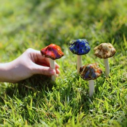 Danmu Decoración de jardín, 4 piezas de cerámica para jardín
