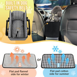 SlowTon Asiento de automóvil para perro | Asiento para mascotas con cojin suave y cinturon